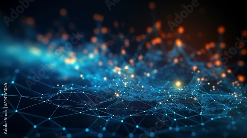 Abstract digital background. Big data visualization. Network connection structure. Science background © Elchin Abilov