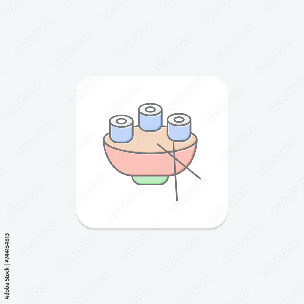 Sushi icon, sushi bar, sushi restaurant, sushi menu, sushi rolls lineal color icon, editable vector icon, pixel perfect, illustrator ai file Sushi icon, sushi bar, sushi restaurant, sushi menu, sushi rolls lineal color icon, editable vector icon, pixel perfect, illustrator ai file