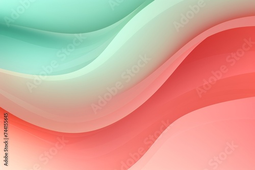 Mint Green to Salmon Pink abstract fluid gradient design, curved wave in motion background for banner, wallpaper, poster, template, flier and cover