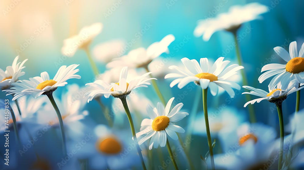 Daisy flower background, spring nature background