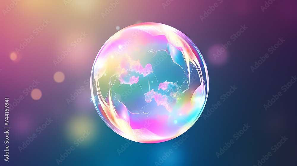 Vibrant bubbles float gracefully in the air, creating a playful and lively scene