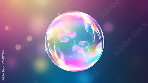 Vibrant bubbles float gracefully in the air  creating a playful and lively scene