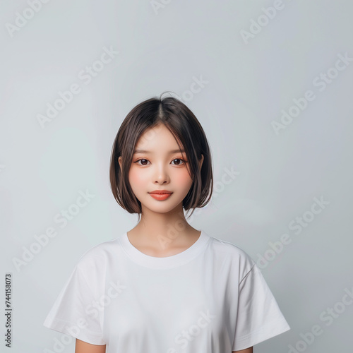 10代の綺麗なTシャツ女子
