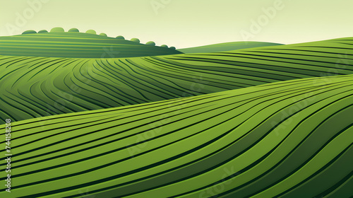 green plantation, Abstract green hills wallpaper banner 