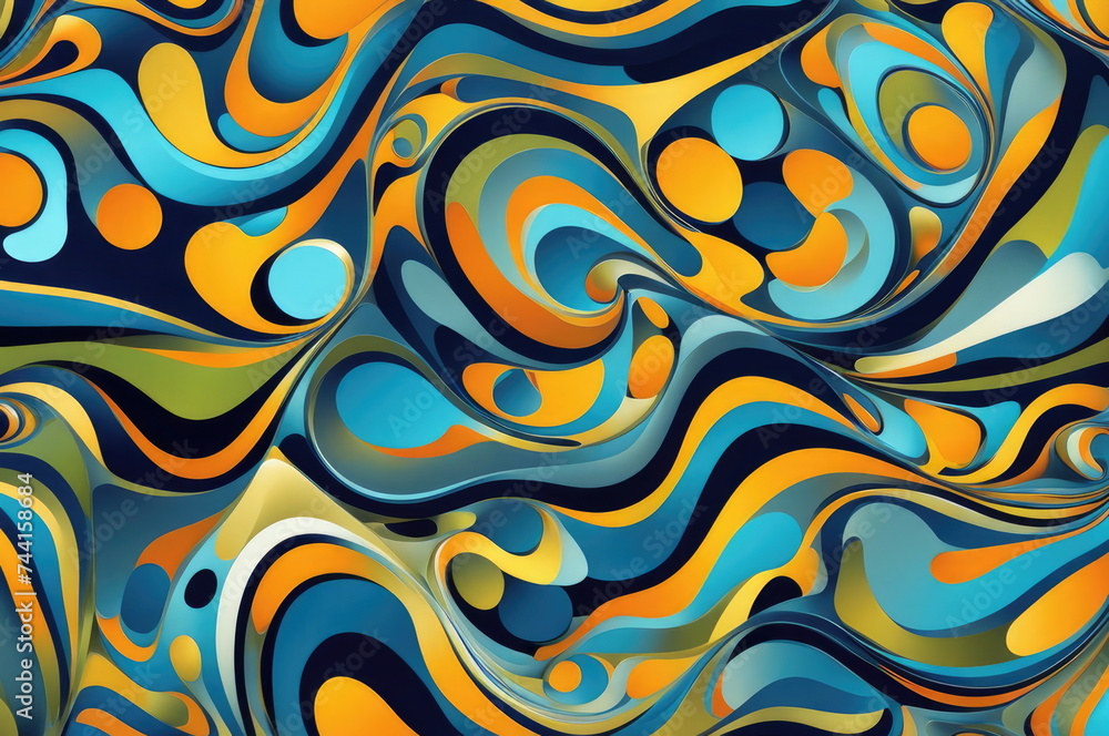 Elegant Biomorphic Abstract with Swirling Marble Effect Elegant Biomorphic Abstract with Swirling Marble Effect