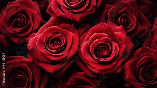 Big bunch bouquet of red roses isolated on the white background