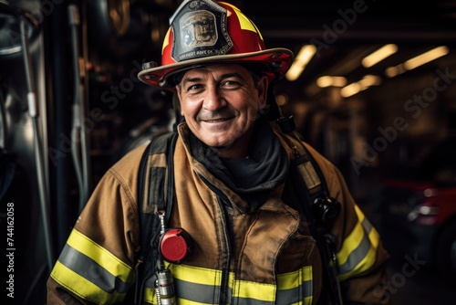Portrait of a firefighter at the station © NikoG