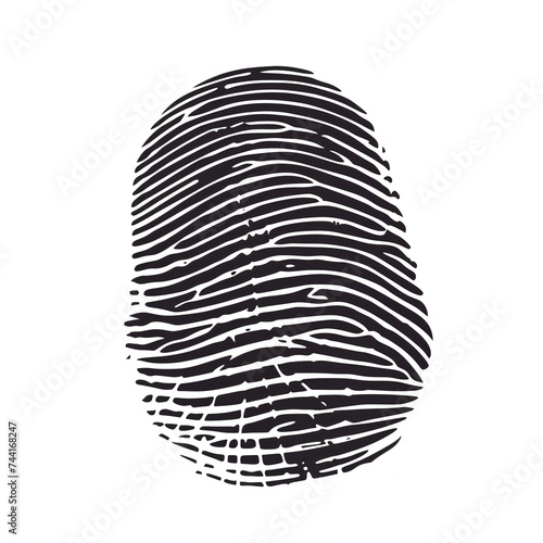 black fingerprint vector on whtie background