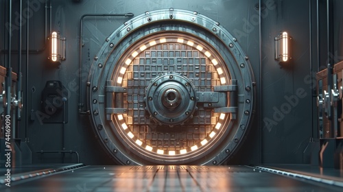 Sci-Fi Vault Door in Futuristic Security Facility photo