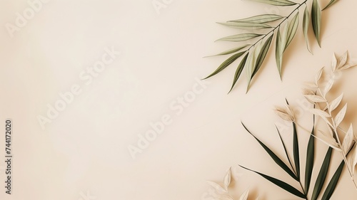 Minimalistic botanical arrangement on a light background