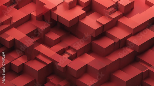 Abstract background of red cubes