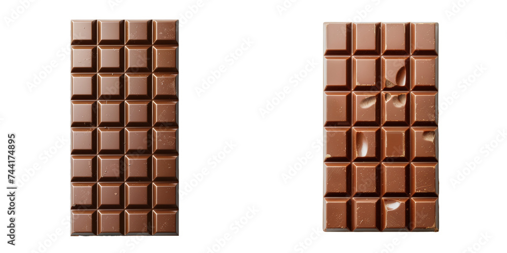 Milk Chocolate Bar Set Isolated on Transparent or White Background, PNG Milk Chocolate Bar Set Isolated on Transparent or White Background, PNG