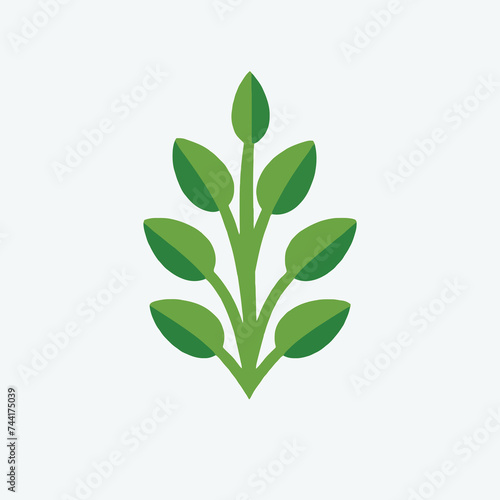 Green sprouts  leaves. Icon isolated on a white background. Logo for eco company, agriculture, nature firm, ecology, healthy organic and farm fresh food. Vector illustration.