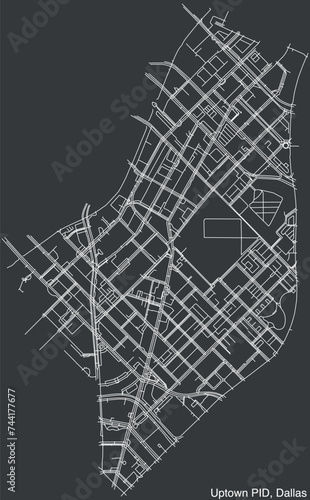 Street roads map of the UPTOWN Public Improvement District neighborhood, DALLAS