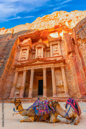 Wadi Musa, Jordan - Siq and the Treasury, Al Khazneh in the ancient Petra