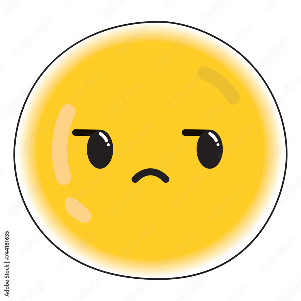 Fototapeta premium Cute emotionless emoji icon Vector