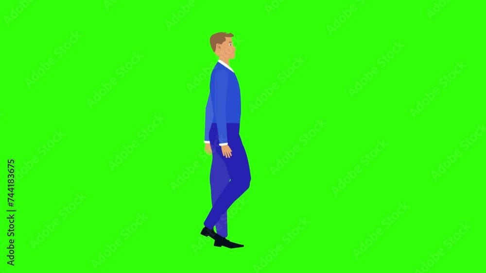 Cartoon Man walking animation, seamless loop on green screen chroma key Cartoon Man walking animation, seamless loop on green screen chroma key