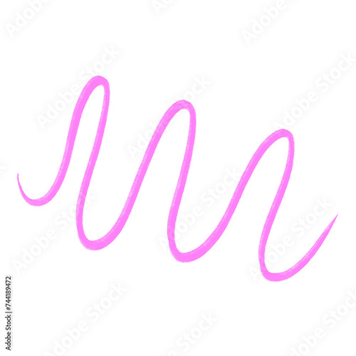 Pink Squiggle Line Curved Divider