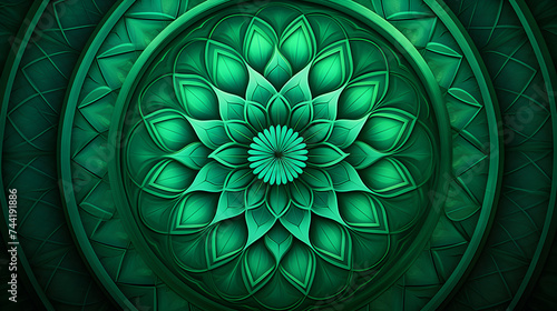 Enthralling Geometric Pattern in Various Shades of Green: A Harmony of Complexity and Simplicity