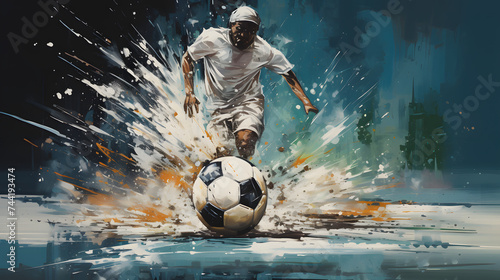 soccer player kicking a soccer ball © Oleksandr