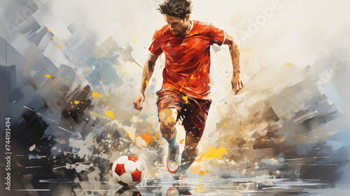 soccer player kicking a soccer ball