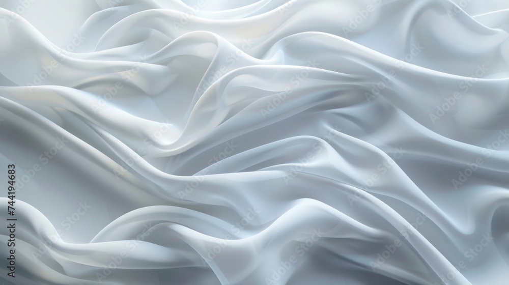 Obraz premium A luxurious white fabric with elegant folds drapes gracefully over a mannequin, beckoning to be transformed into a stunning piece of clothing