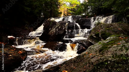 Upper Silver Falls Baraga County Michigan Panning view