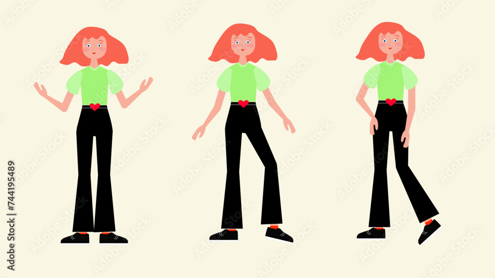 Vector girl character for animation