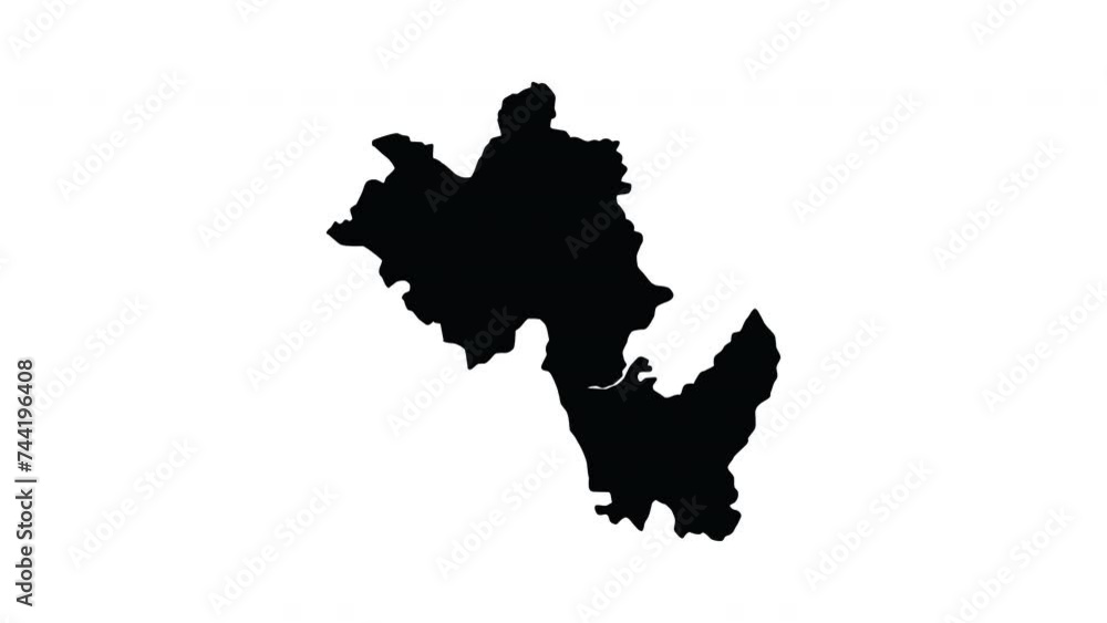 Animation that forms a map of Pohang in South Korea Animation that forms a map of Pohang in South Korea