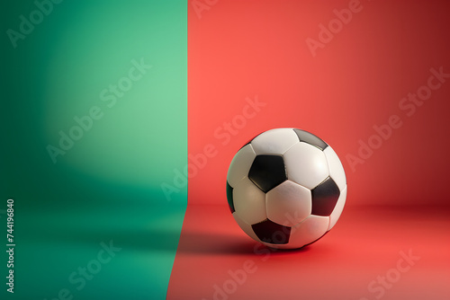 Soccer Ball against Two-Tone Background