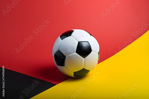 Classic Football on Red and Yellow Abstract Background