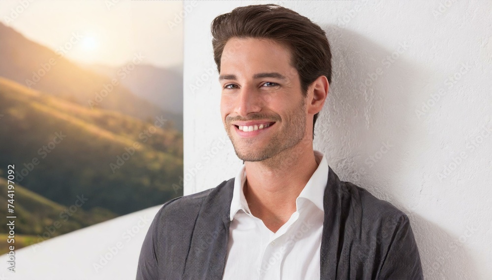 Fototapeta premium portrait of a young man with dark hair