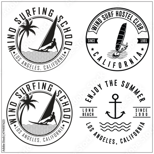 Wind Surf/ kite surf vector illustration