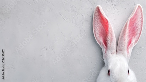 Close-up of a rabbit's ears against a textured background