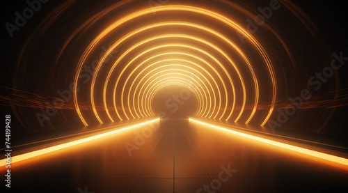 gold futuristic tunnel