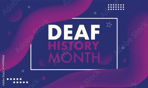National Deaf History Month design. Celebrated from March through April in United States. Honoring Deaf and Hard of Hearing Achievements