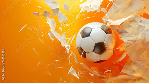 Dynamic Soccer Ball Bursting Through Abstract Wall