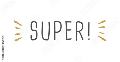 bravo - text isolated. A cry of super. Hand drawn quote. Doodle phrase icon. Graphic Design print on card, poster, banner. Motivation Quote. Funny text. Vector word illustration. 