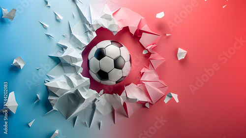 Dynamic Soccer Ball Bursting Through Abstract Wall