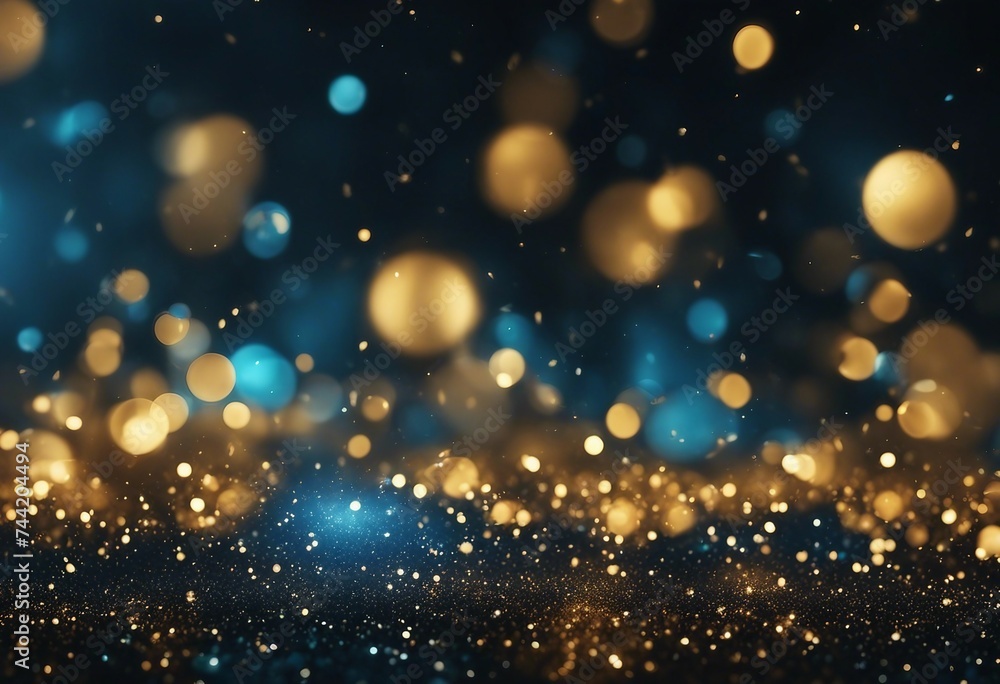 Background of abstract glitter lights blue gold and black de focused banner Lights through the window Background of abstract glitter lights blue gold and black de focused banner Lights through the window