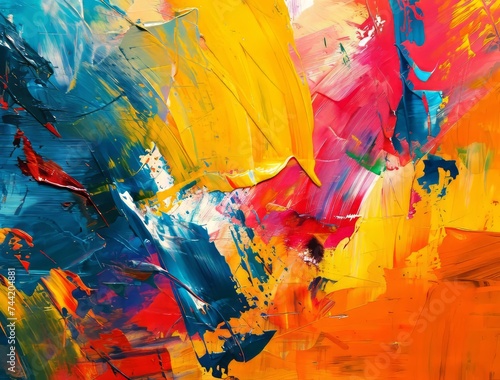 Multicolored strokes of oil...