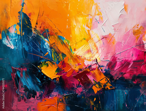 Multicolored strokes of oil...