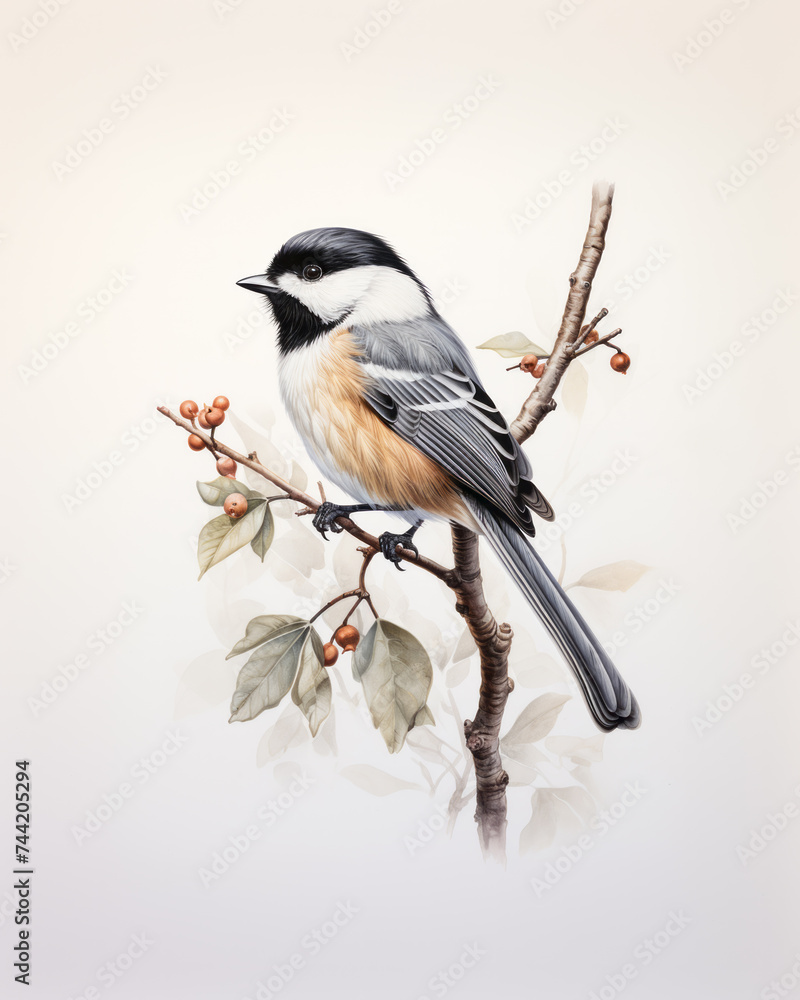 Obraz premium Black-capped Chickadee