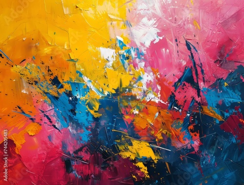 Multicolored strokes of oil...