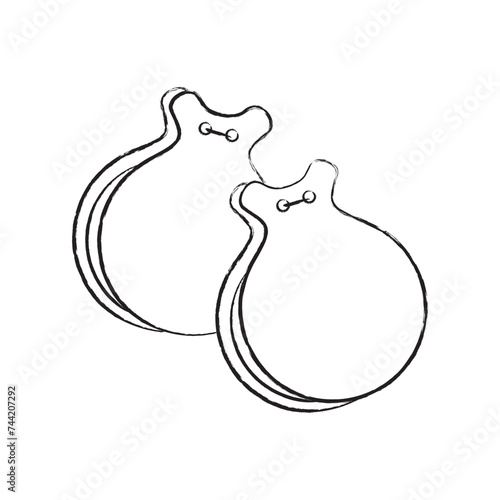 Isolated outline of a castanets Vector