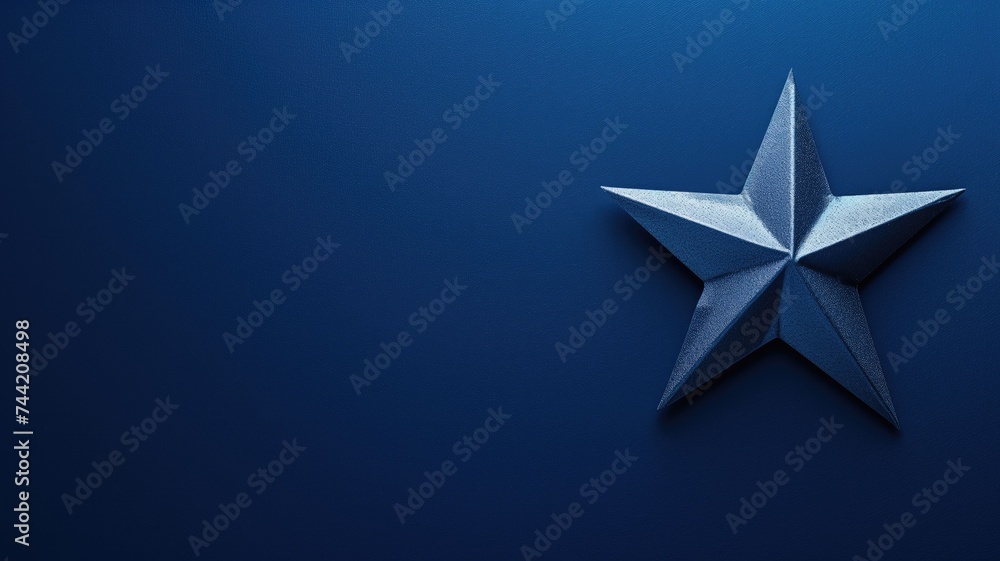 Obraz premium Navy blue star on a textured background