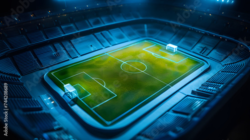 Illuminated Soccer Stadium at Night photo