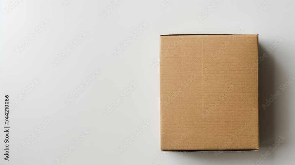 Carton box isolated on white background to be used for mockup projects. - obrazy, fototapety, plakaty 