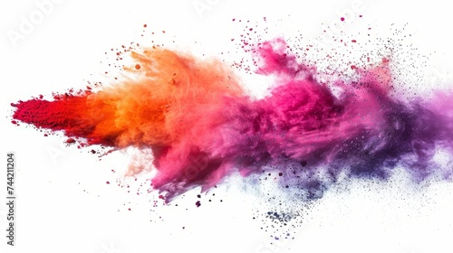 Color Powder Explosion Isolated on White Background 