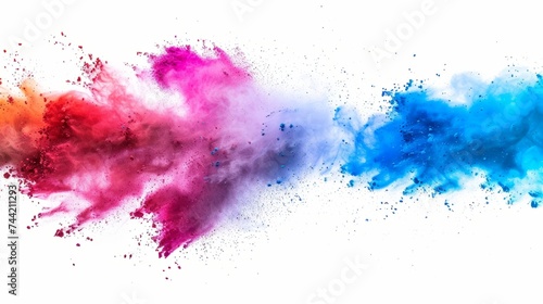 Color Powder Explosion Isolated on White Background 